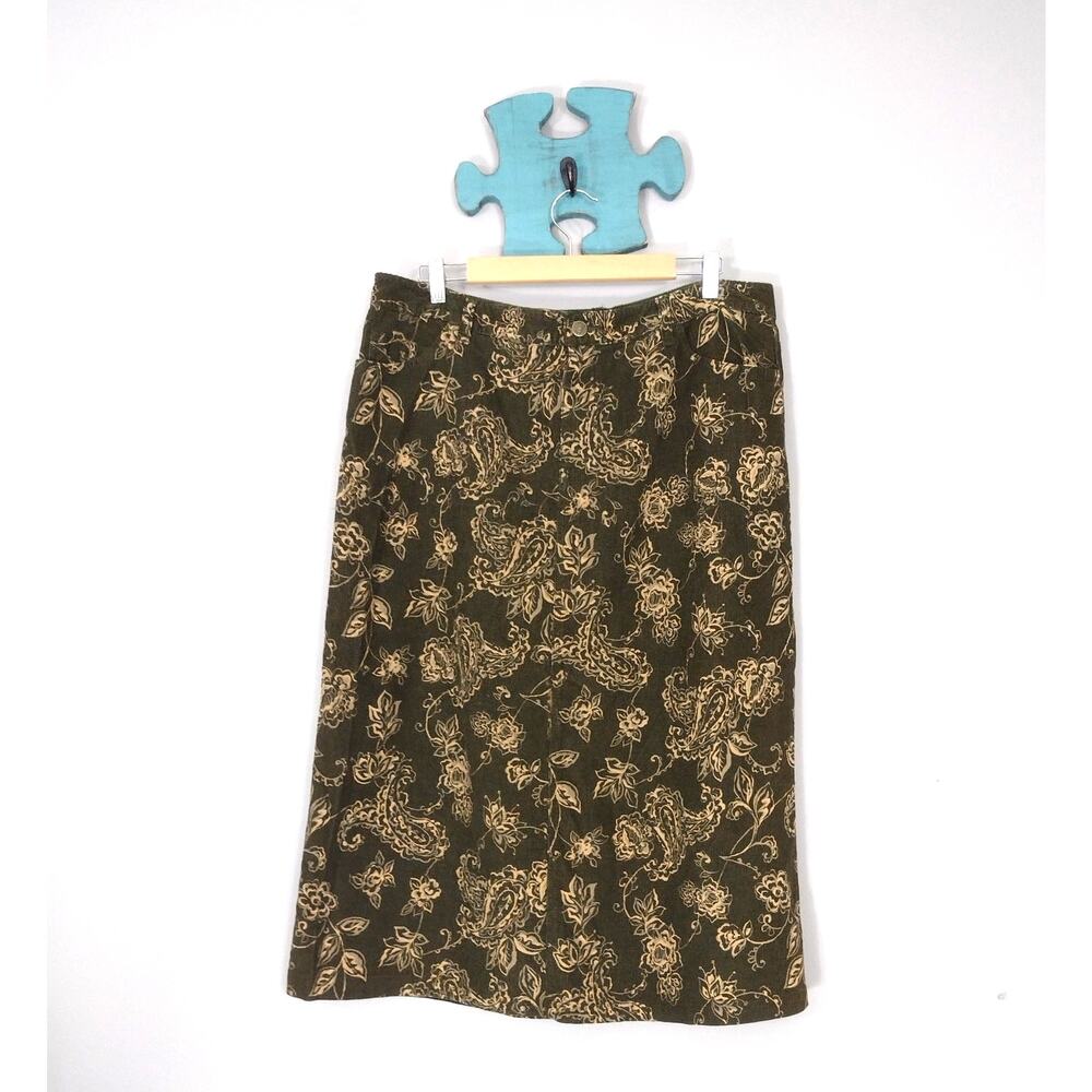 Eddie Bauer Floral Prairie Cottagecore Midi Skirt 16 Petite
